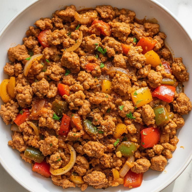 Zesty Ground Turkey and Bell Pepper Skillet