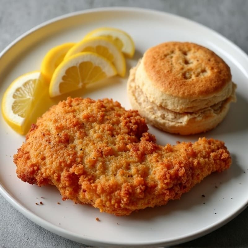 Crispy Air-Fried Chicken with Fluffy Savory Whole Wheat Biscuits