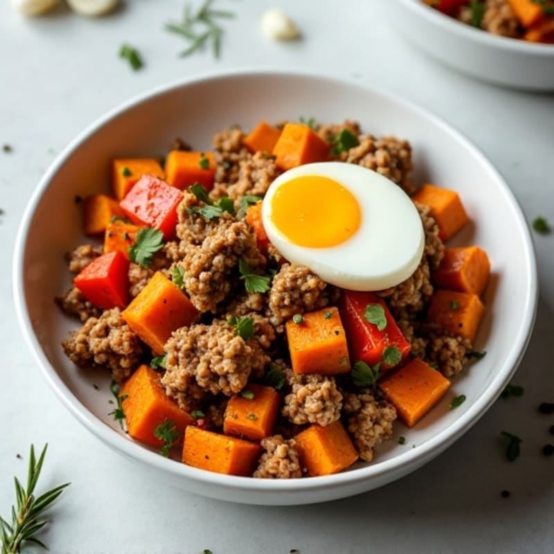Herb-Roasted Ground Turkey and Sweet Potato Skillet