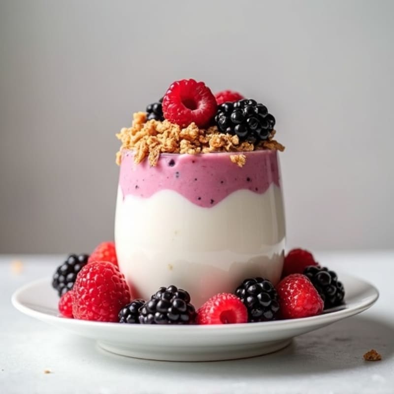 Greek Yogurt Protein Parfait with Mixed Berries