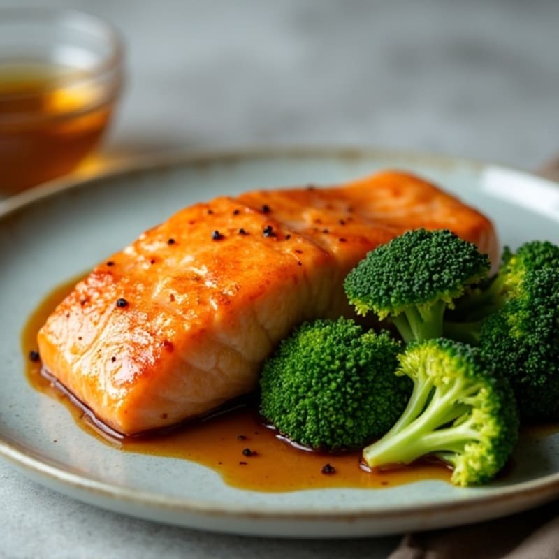 Honey-Garlic Glazed Salmon with Roasted Broccoli