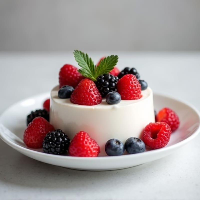 Silky Greek Yogurt Protein Mousse with Mixed Berries