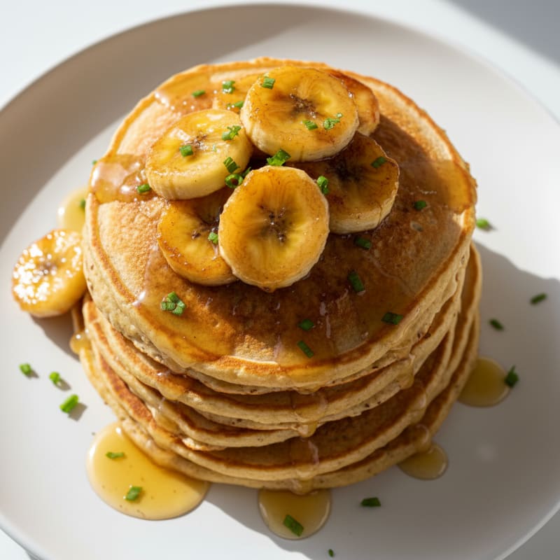 Golden Caramelized Banana Pancakes