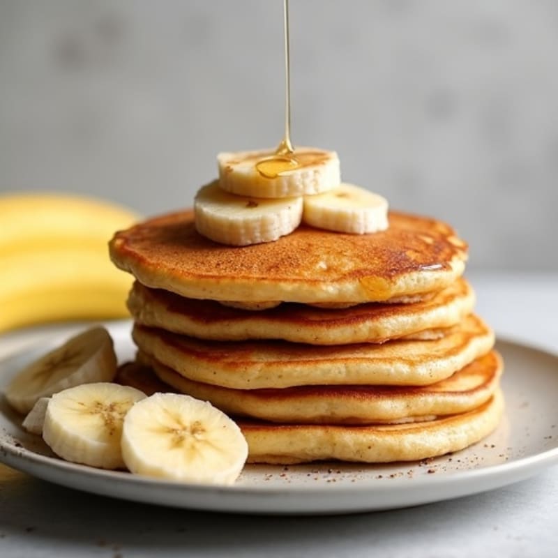 Fluffy Protein Banana Pancakes with Warm Spiced Bananas