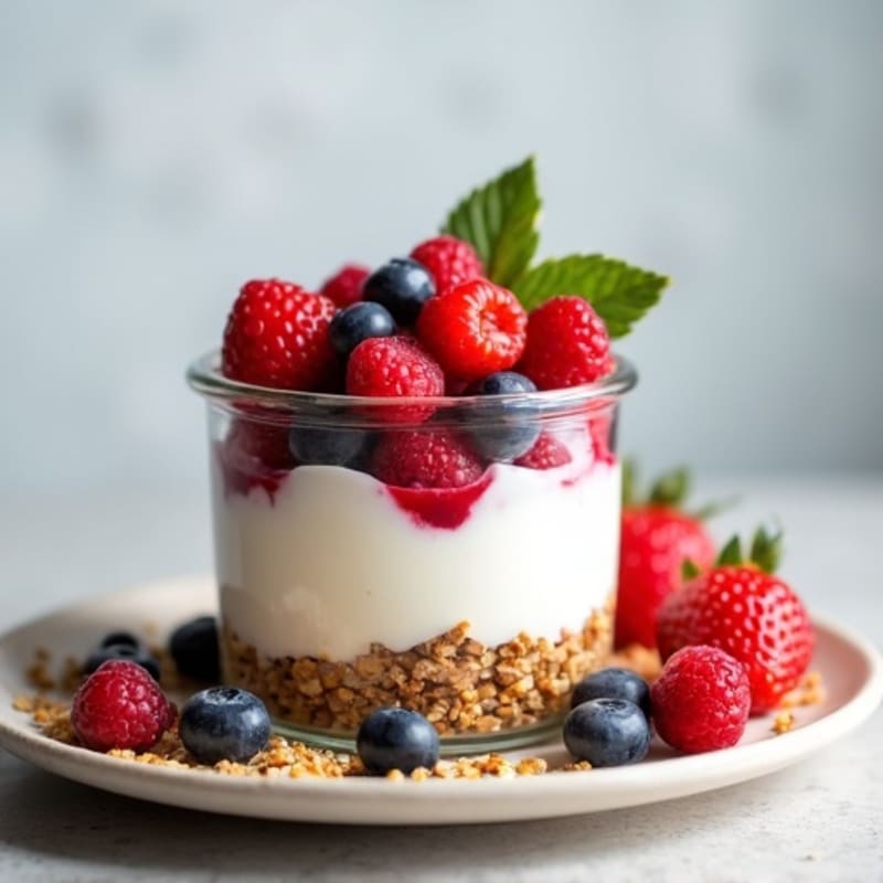 Greek Yogurt Protein Parfait with Mixed Berries