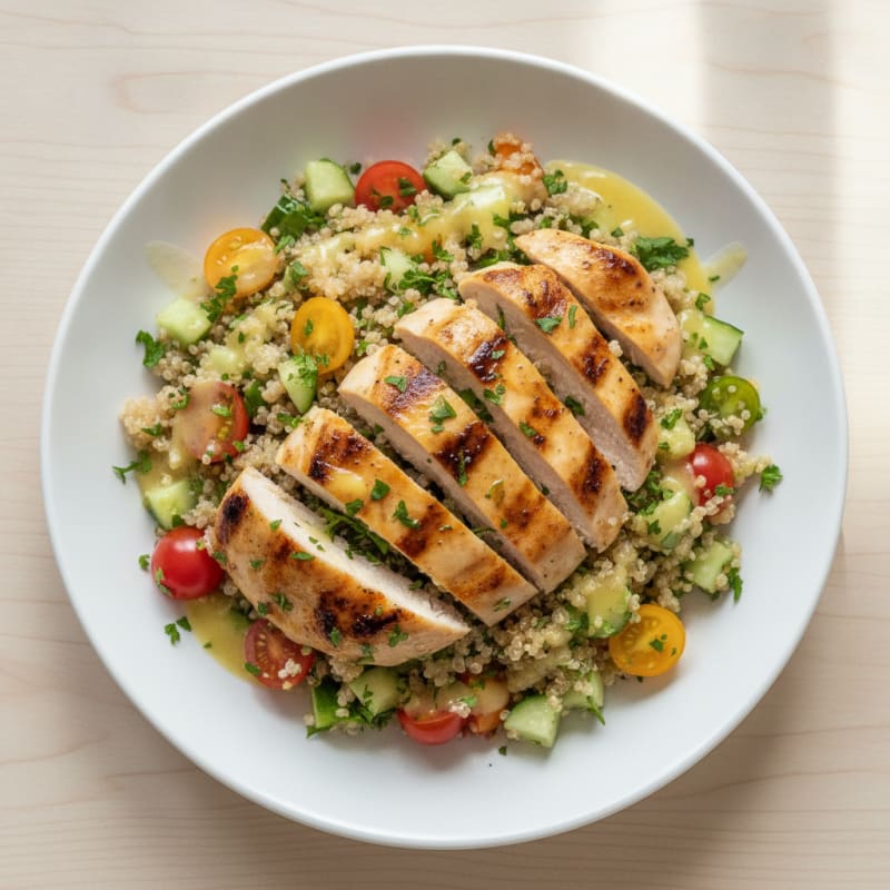 Grilled Chicken and Quinoa Salad with Lemon Vinaigrette