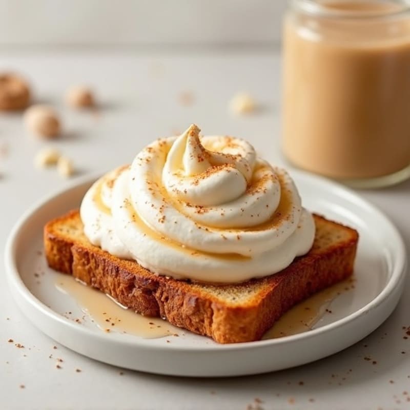 Crispy Whole Grain Toast with Creamy Peanut Butter and Vanilla Protein Fluff