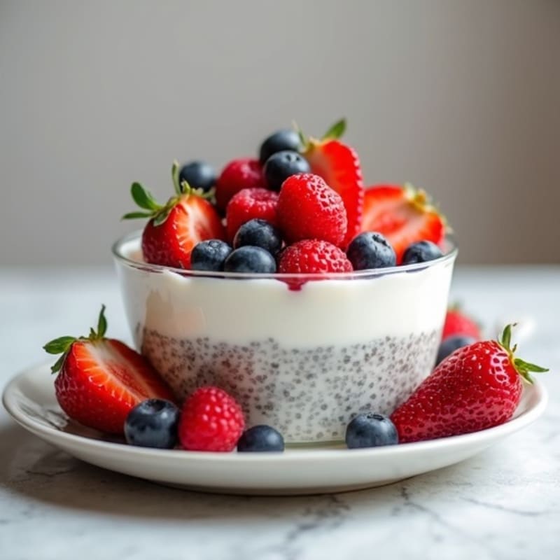 Creamy Vanilla Chia Seed Pudding with Fresh Berries