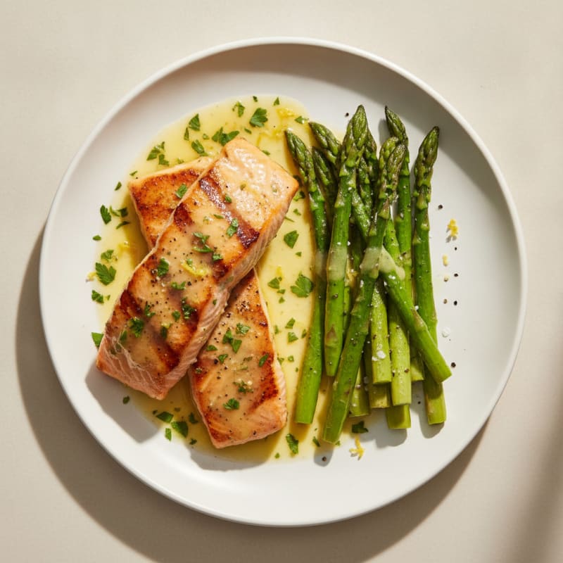 Lemon Herb Grilled Salmon with Asparagus