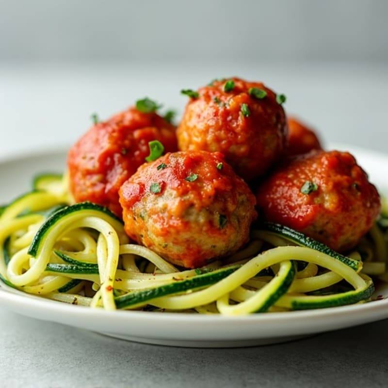 Lean Turkey Meatballs with Fresh Zucchini Noodles