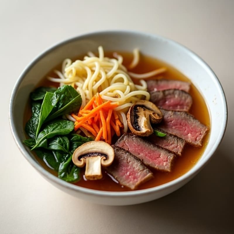Ginger-Lemongrass Beef Bone Broth Noodle Bowl