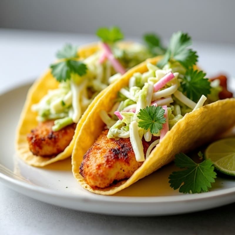 Crispy Chicken Tacos with Fresh Slaw