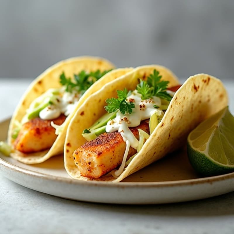 Crispy Baked Fish Tacos with Fresh Cabbage Slaw