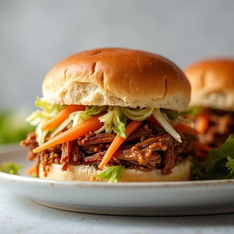 Lean Pulled Pork Sliders with Fresh Slaw