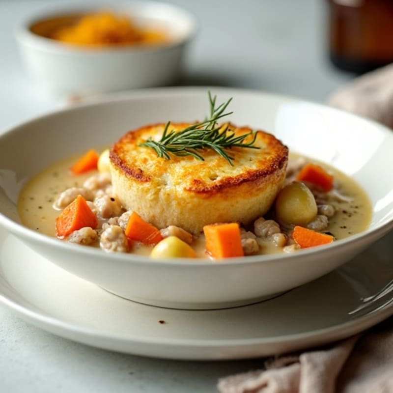 Creamy Herb-Roasted Turkey Pot Pie with Root Vegetables