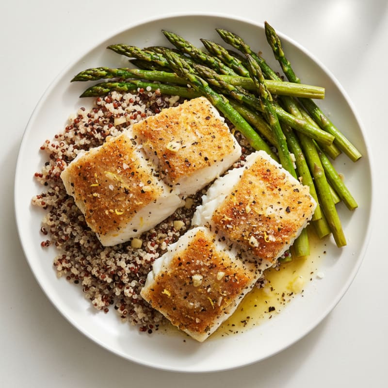 Lemon Herb Baked Cod with Asparagus