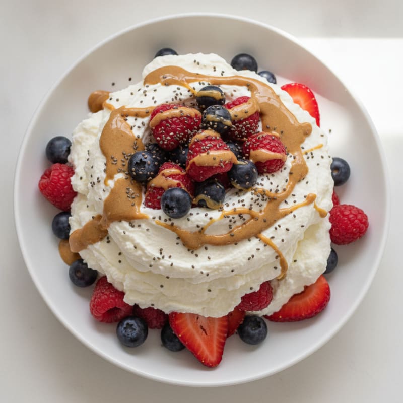 Greek Yogurt Protein Mousse with Mixed Berries