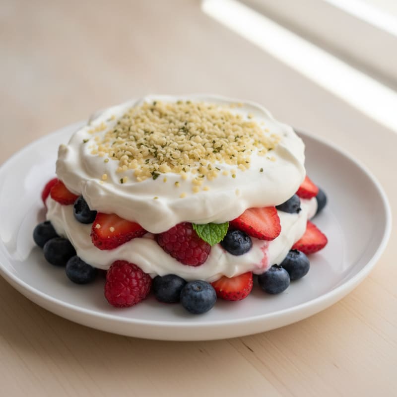 Greek Yogurt Protein Parfait with Mixed Berries
