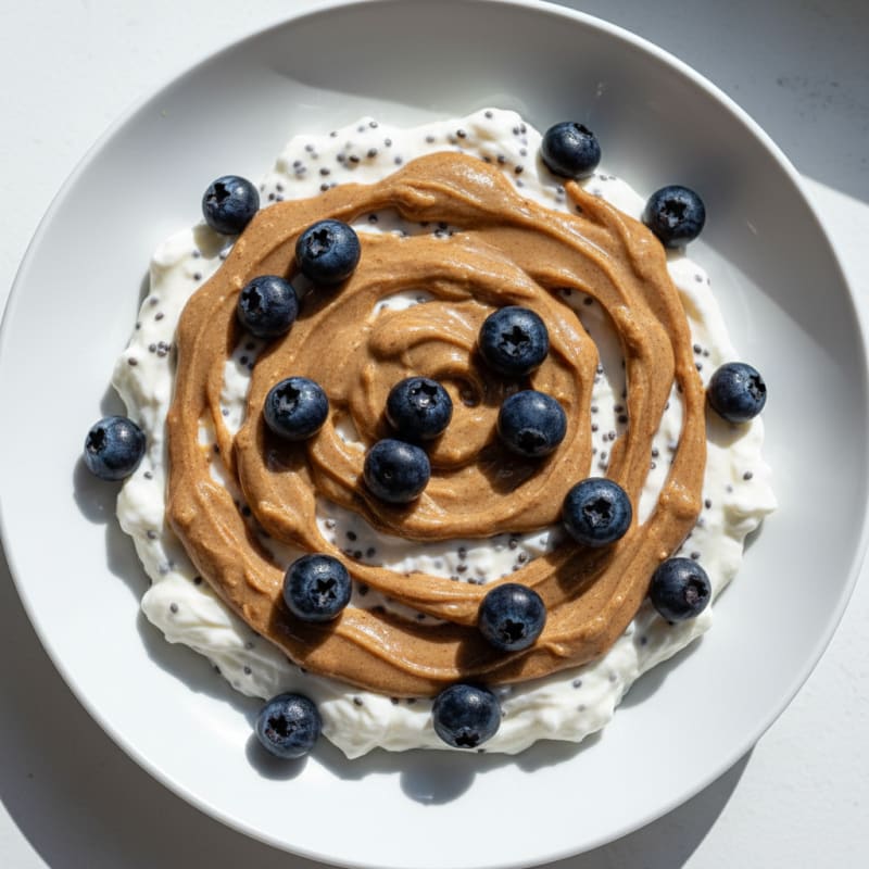 Silky Greek Yogurt Protein Pudding with Almond Butter Swirl