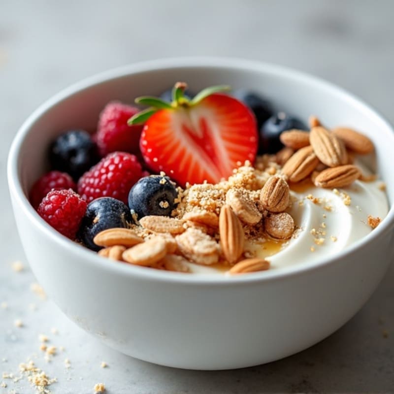 Greek Yogurt Protein Bowl with Mixed Berries and Almonds