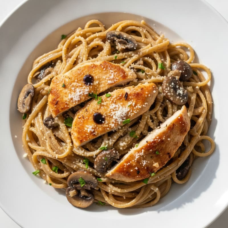Truffle Mushroom Linguine with Parmesan