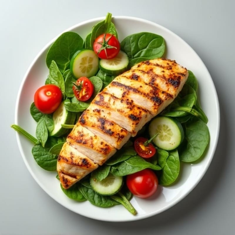 Grilled Chicken and Spinach Salad with Lemon Vinaigrette