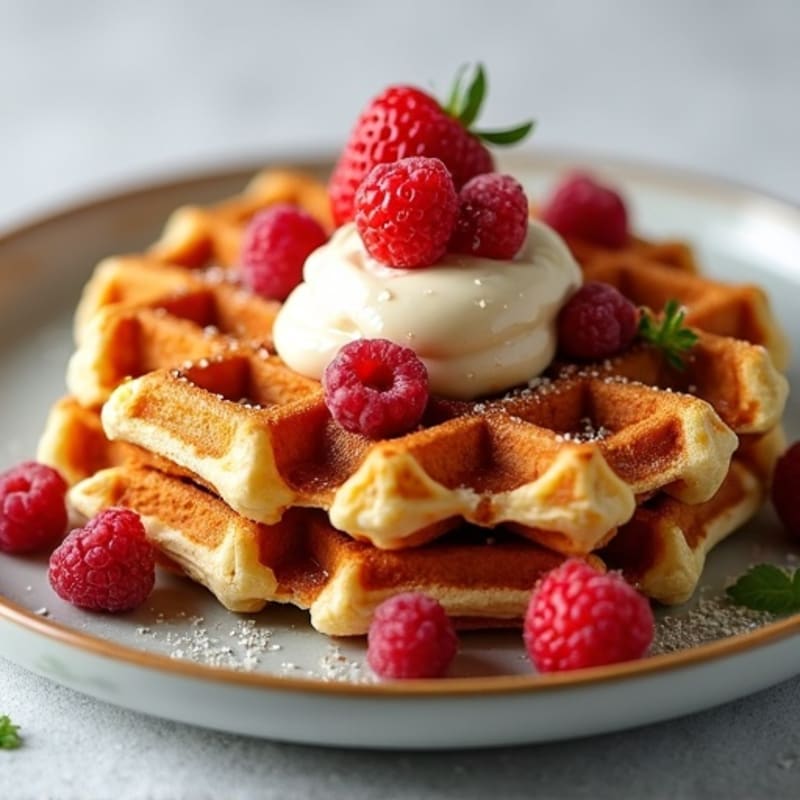 Crispy Almond-Oat Protein Waffles