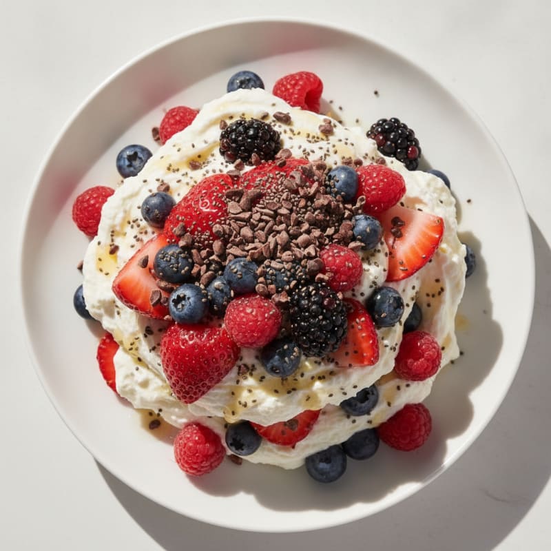 Silky Greek Yogurt Protein Mousse with Mixed Berries
