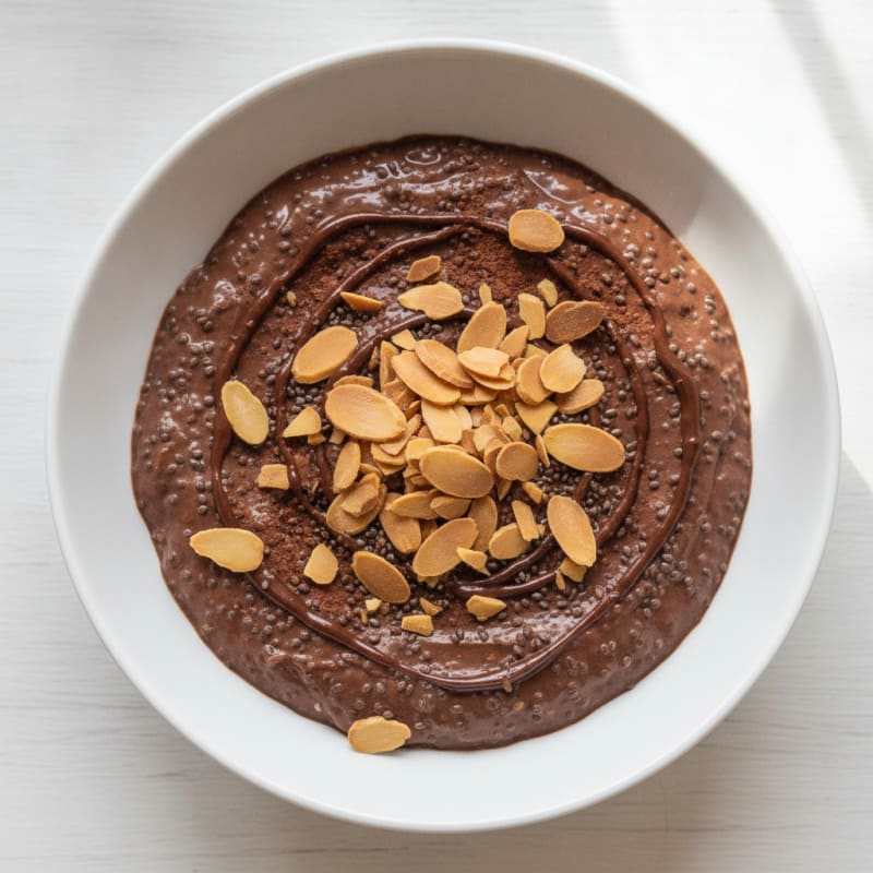 Silky Chocolate Protein Pudding with Chia Seeds
