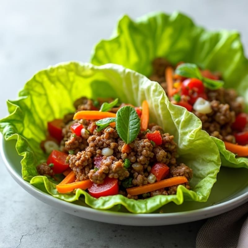 Lean Beef Mince Lettuce Wraps with Fresh Veggies