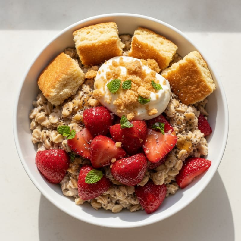 Strawberry Shortcake Overnight Oats