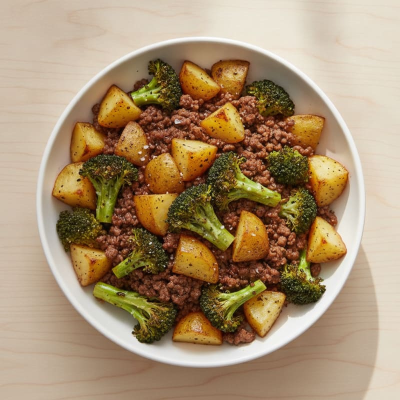 Ground Beef and Roasted Potato Bowl