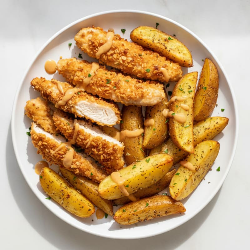 Chicken Tenders with Seasoned Fries