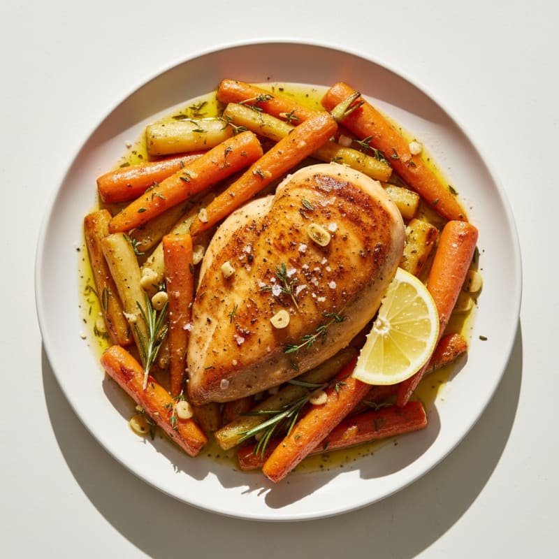 Garlic Herb Roasted Chicken with Root Vegetables