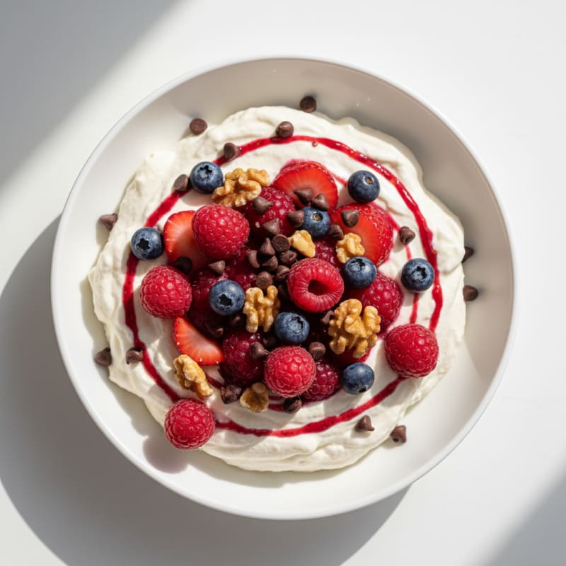 Silky Greek Yogurt Protein Mousse with Mixed Berries
