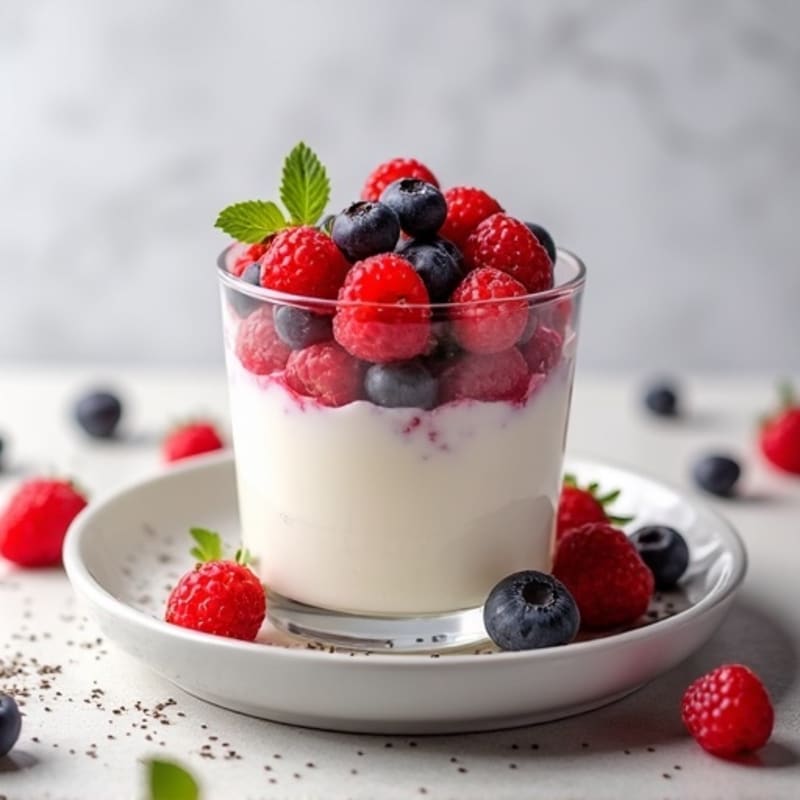 Greek Yogurt Protein Parfait with Mixed Berries