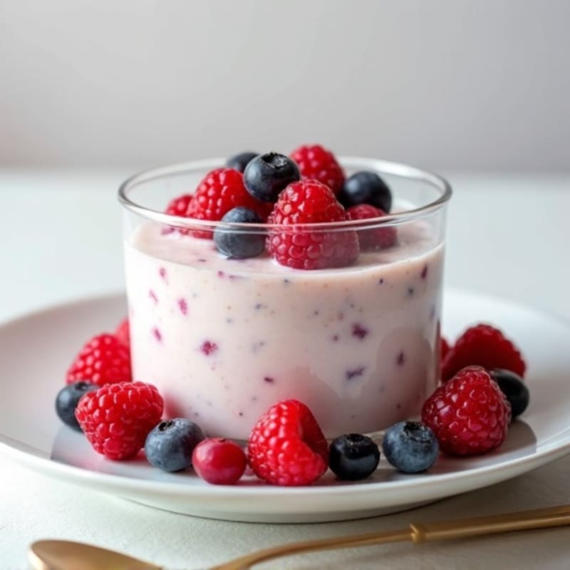 Creamy Greek Yogurt Protein Pudding with Mixed Berries