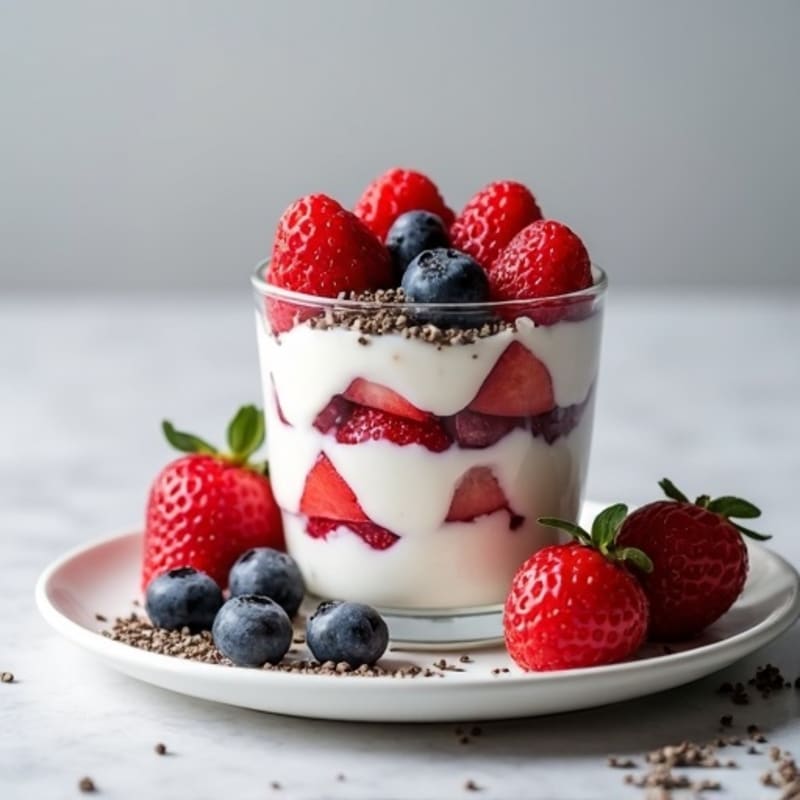 Greek Yogurt Protein Parfait with Mixed Berries