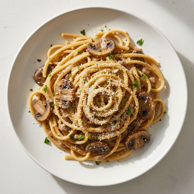 Truffle Mushroom Linguine with Parmesan