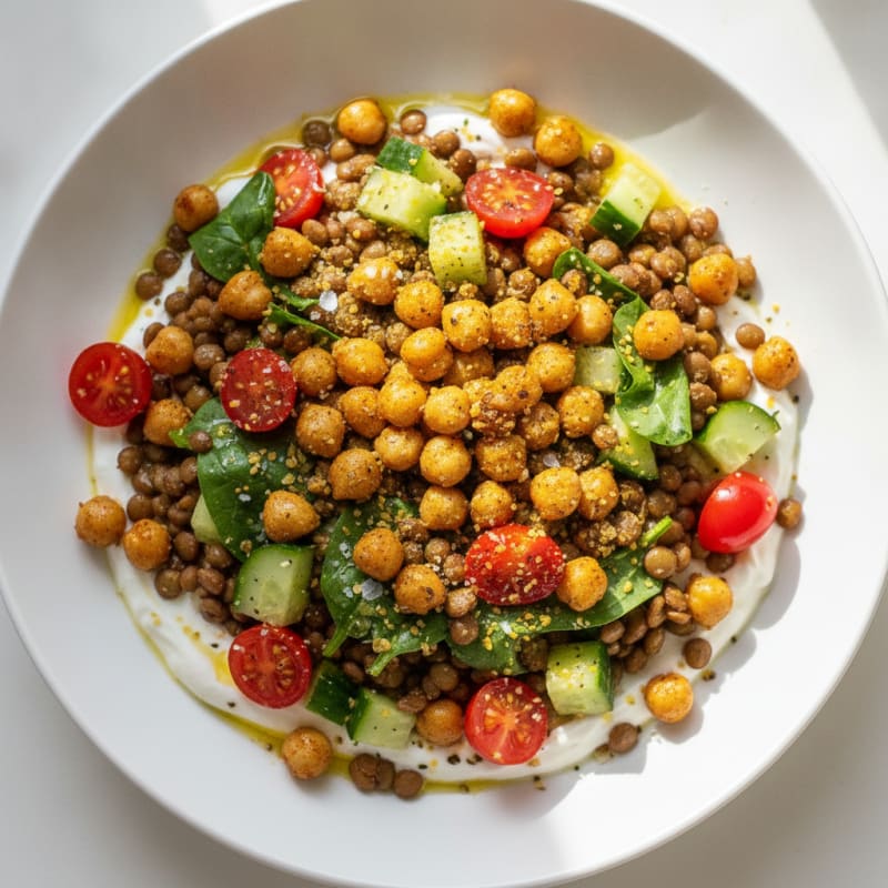 Lentil and Chickpea Power Bowl
