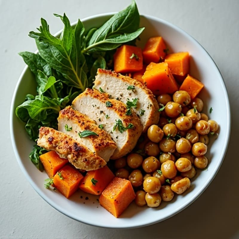 Herb-Roasted Chicken and Sweet Potato Power Bowl