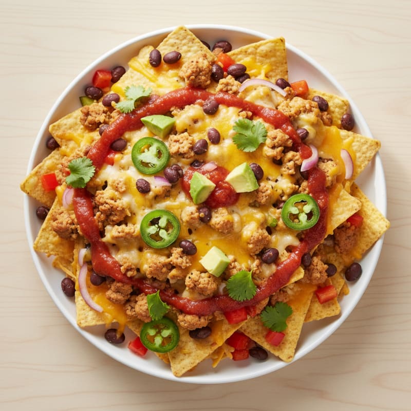 Ground Turkey Nachos with Black Beans