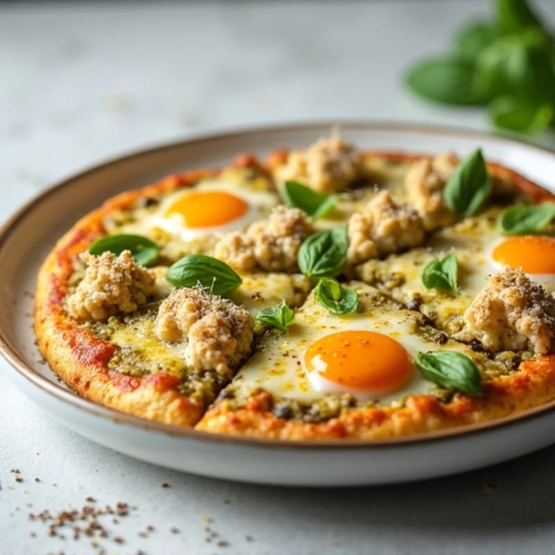 Cauliflower Crust Pesto Chicken Pizza