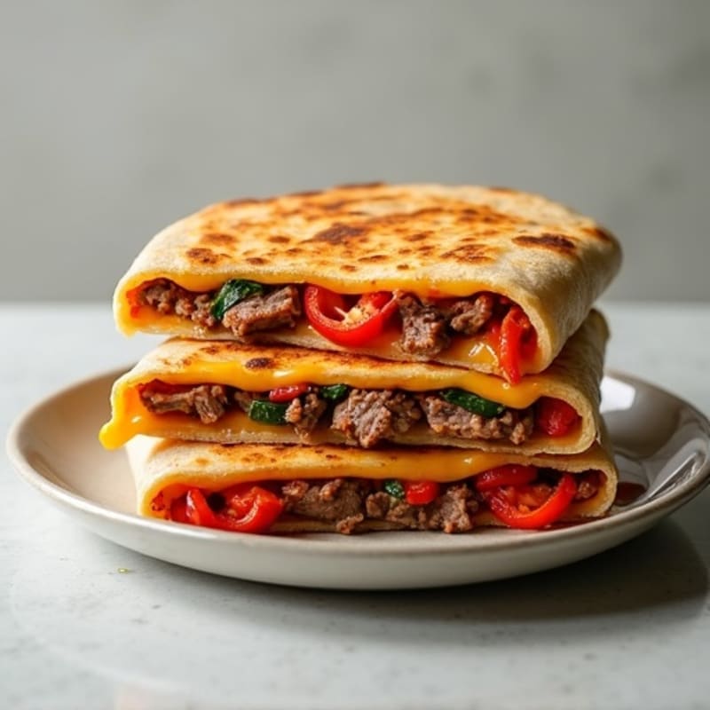 Lean Steak and Crispy Bell Pepper Quesadillas
