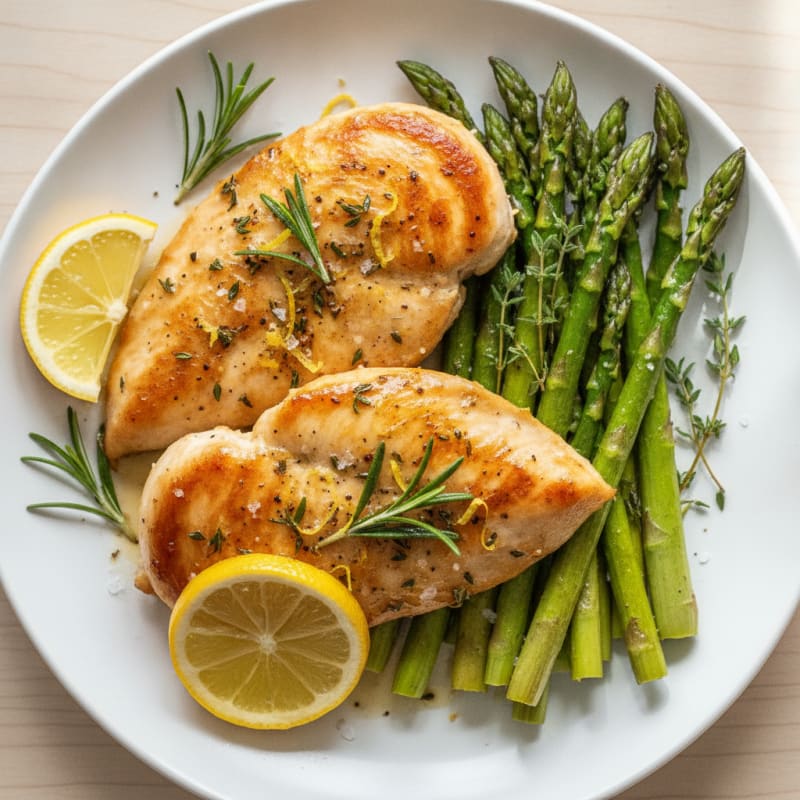 Lemon Herb Chicken with Roasted Asparagus