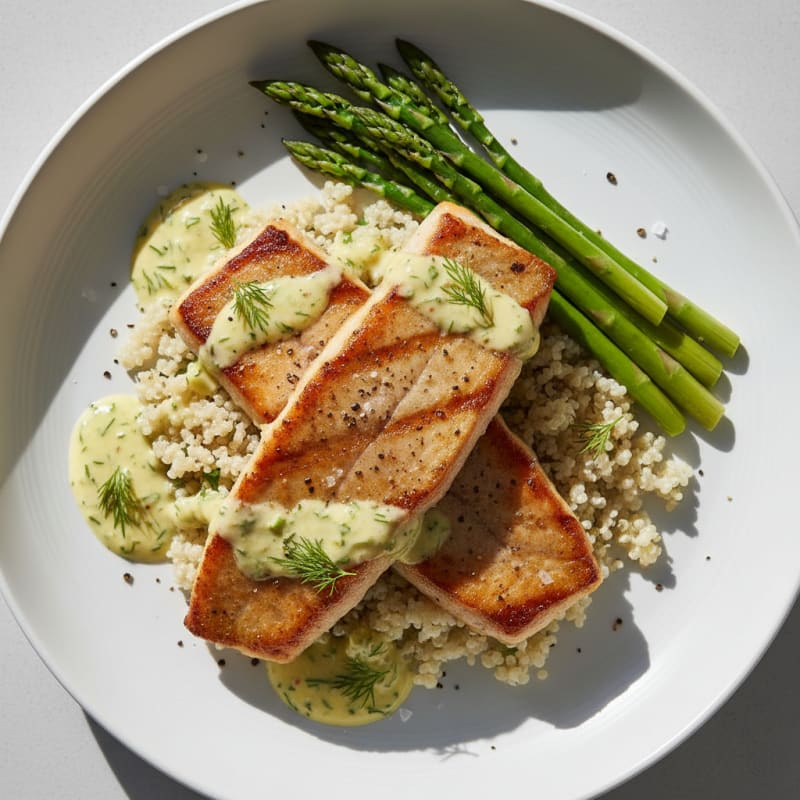 Pan-Seared Steelhead with Lemon-Dill Sauce
