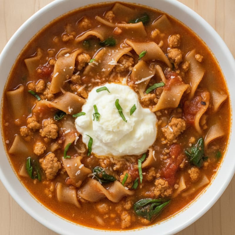 Hearty Lasagna Soup with Ricotta
