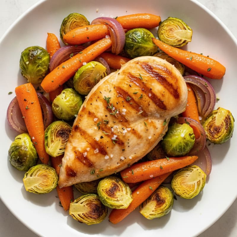Pan-Seared Chicken with Roasted Vegetables
