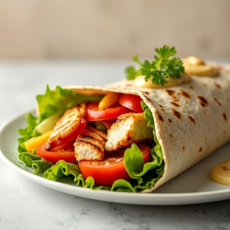 Fresh Grilled Chicken and Crunchy Veggie Wrap