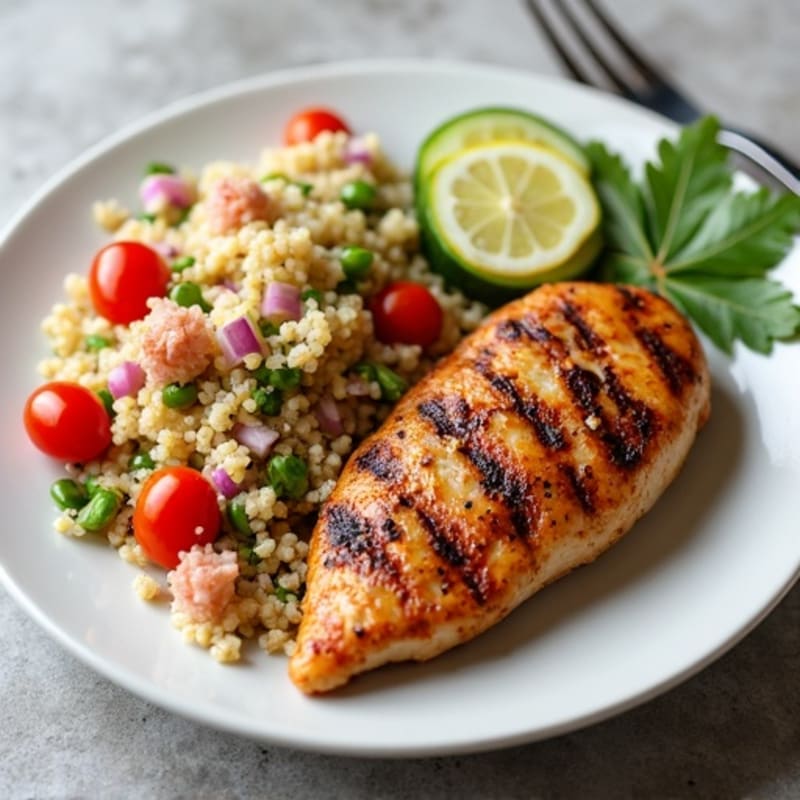 Grilled Chicken Breast with Crunchy Quinoa Salad